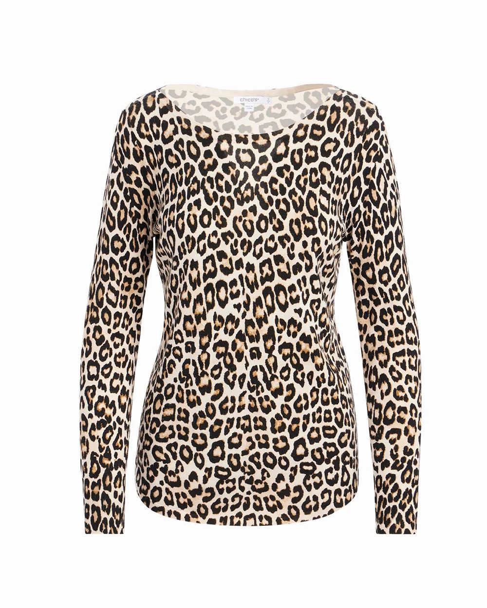 Spun Rayon Leopard Printed Pullover