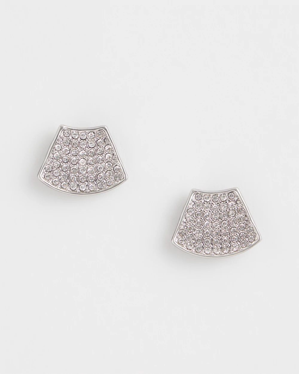 Silver Glitz Fan Earrings