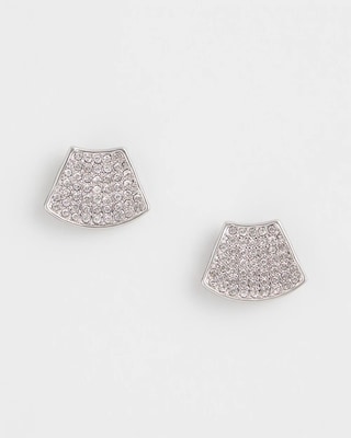 Silver Glitz Fan Earrings