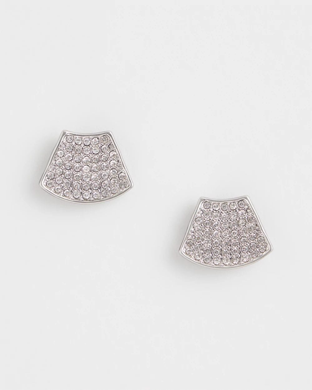 Silver Glitz Fan Earrings