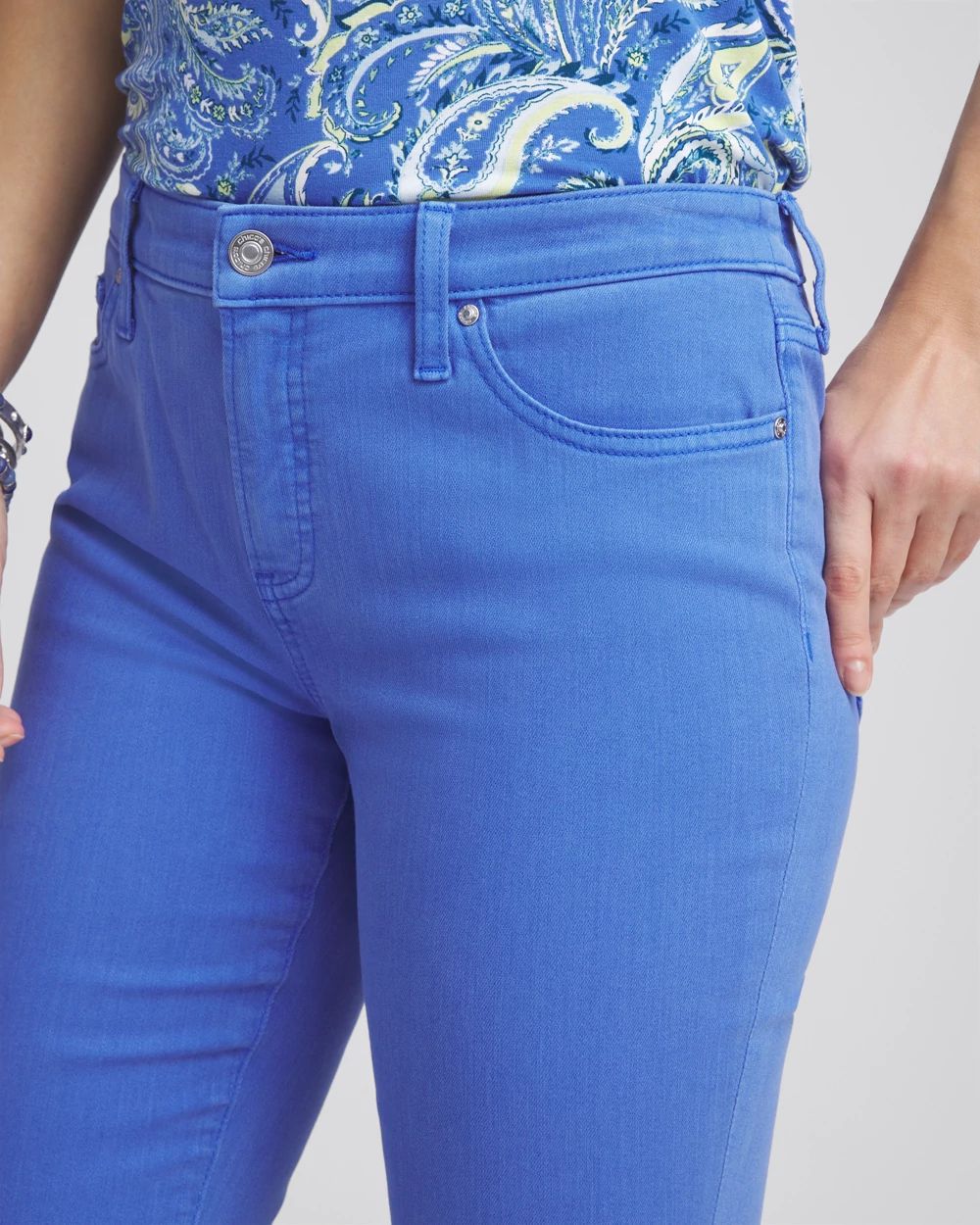 Girlfriend Fray Hem Kick Flare Jeans click to view larger image.