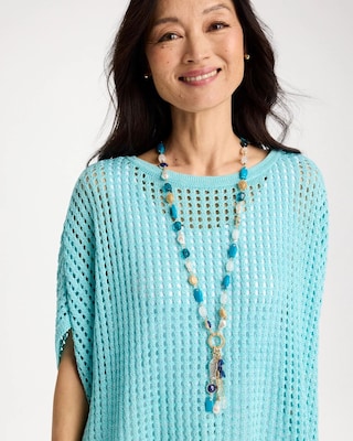 Convertible Turquoise Fish Charm Necklace click to view larger image.