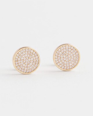 Gold Tone Pavé Stud Earrings