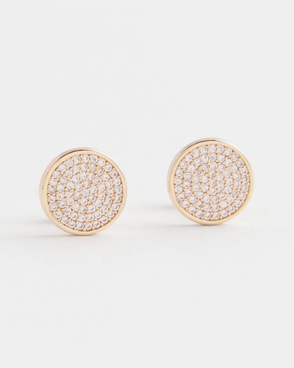 Gold Tone Pavé Stud Earrings