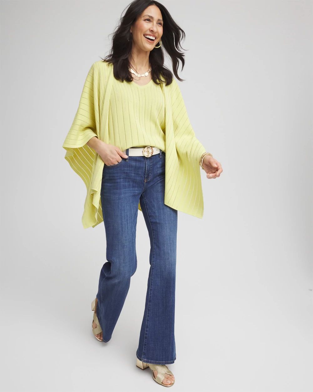 Caviar-Embellished V-Neck Pullover Sweater