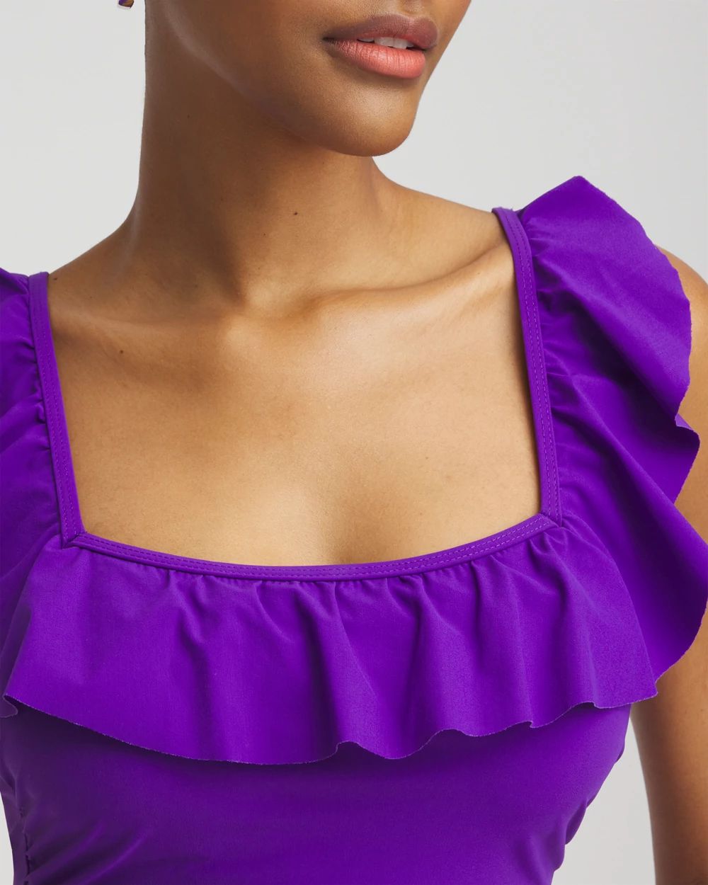 Gottex Tutti Fruitti Ruffle Neck Swimsuit