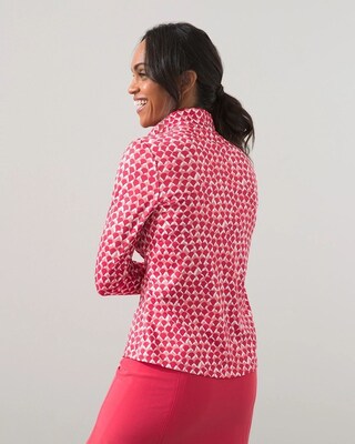Zenergy UPF Woven Placket Dot Polo