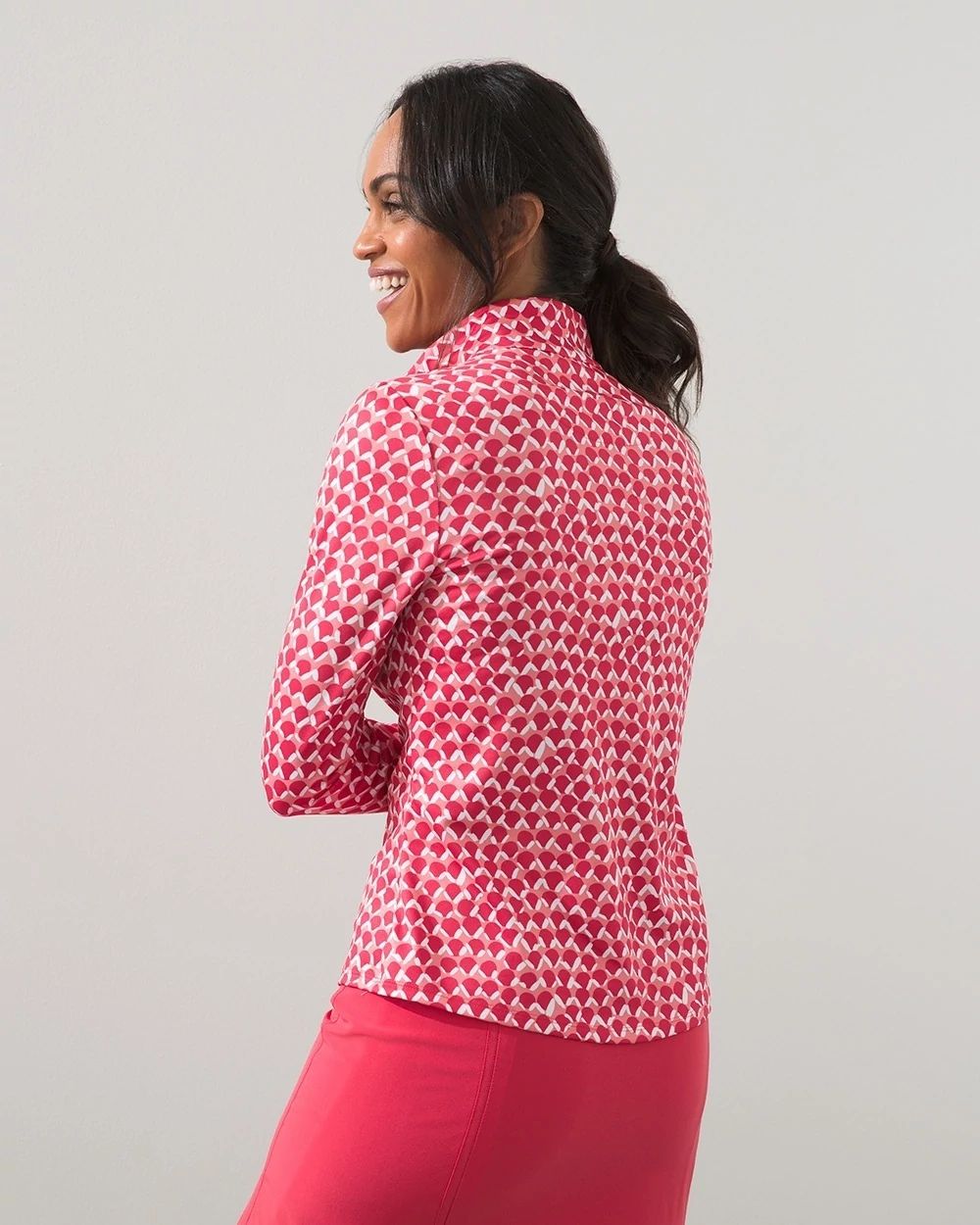Zenergy UPF Woven Placket Dot Polo