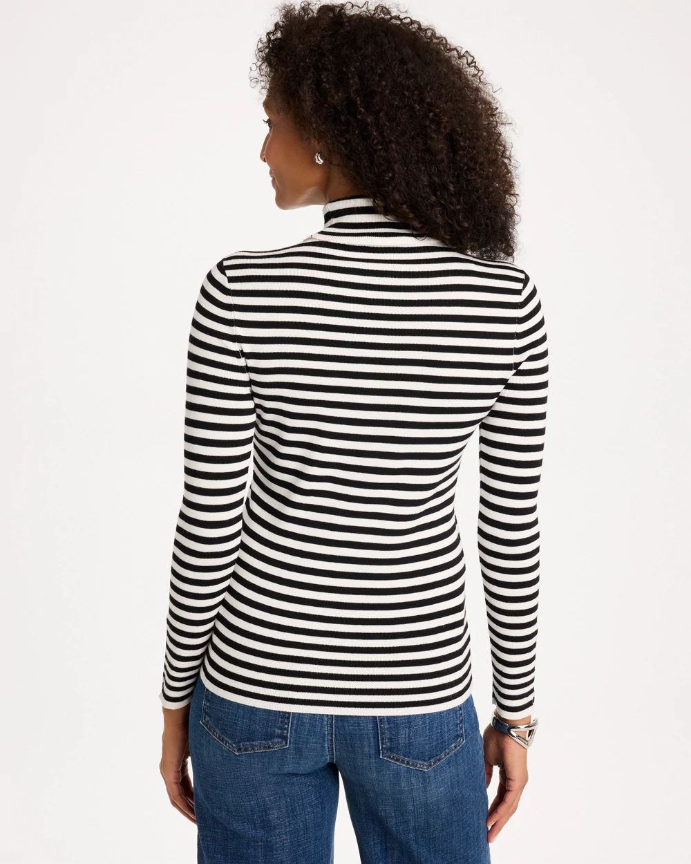 Ella Button-Sleeve Turtleneck Sweater click to view larger image.