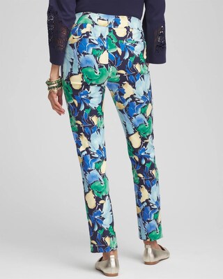 Brigitte™ Slub Floral Slim Ankle Pants click to view larger image.