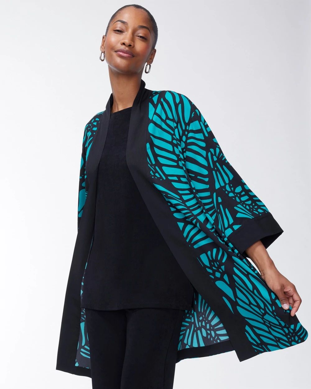 Travelers Wing Print Kimono