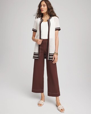 Pointelle High-Style Short-Sleeve Cardigan click to view larger image.