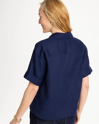 Linen Camp Collared Shirt click to view larger image.