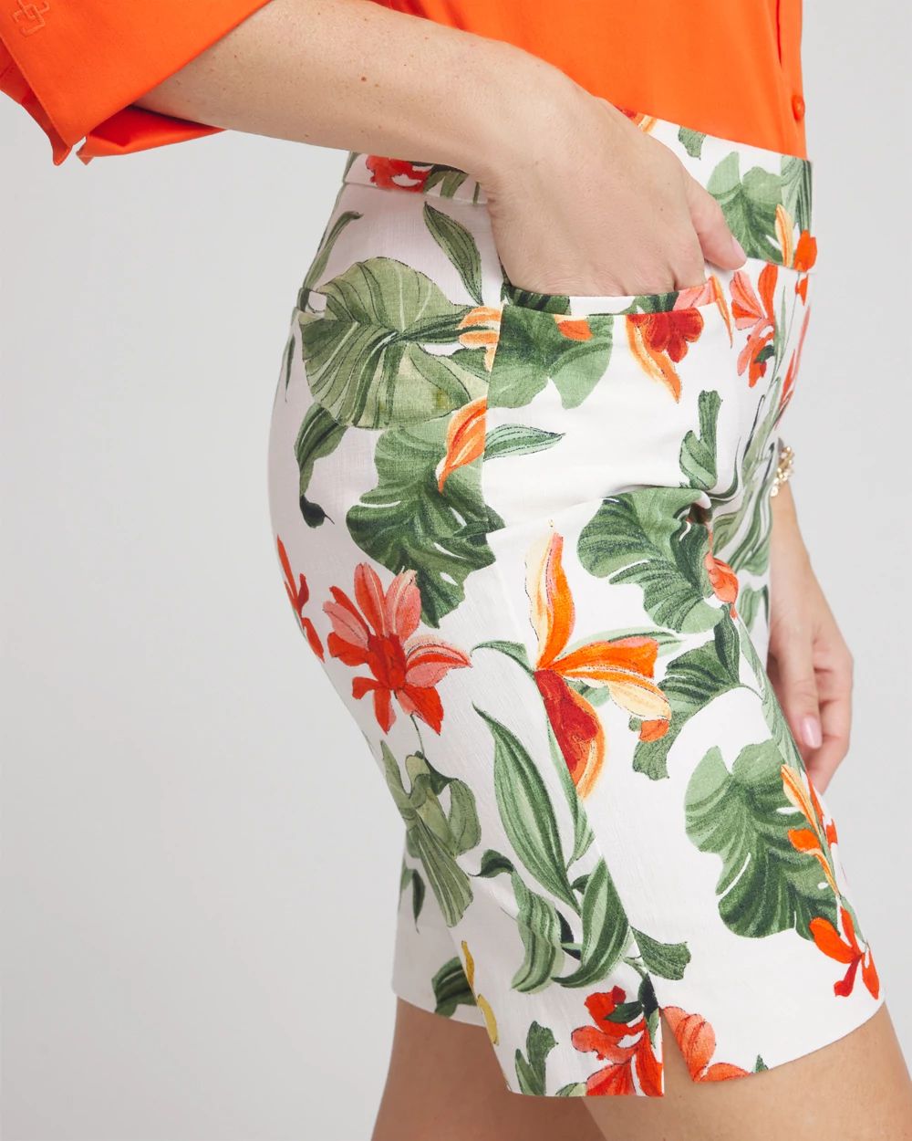 Brigitte 7" Orchid Print Shorts