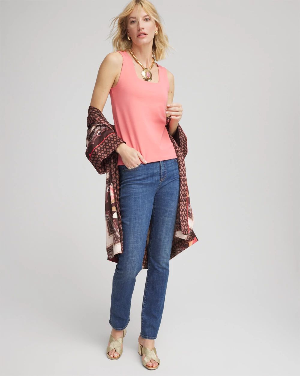 Jersey Knit Square-Neck Tank