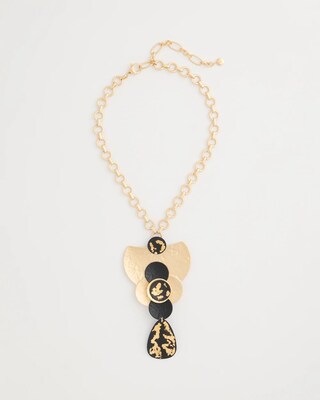 Gold Foiled Statement Pendant Necklace