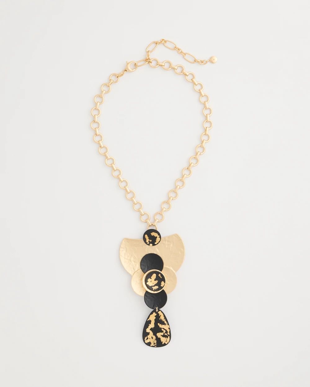 Gold Foiled Statement Pendant Necklace