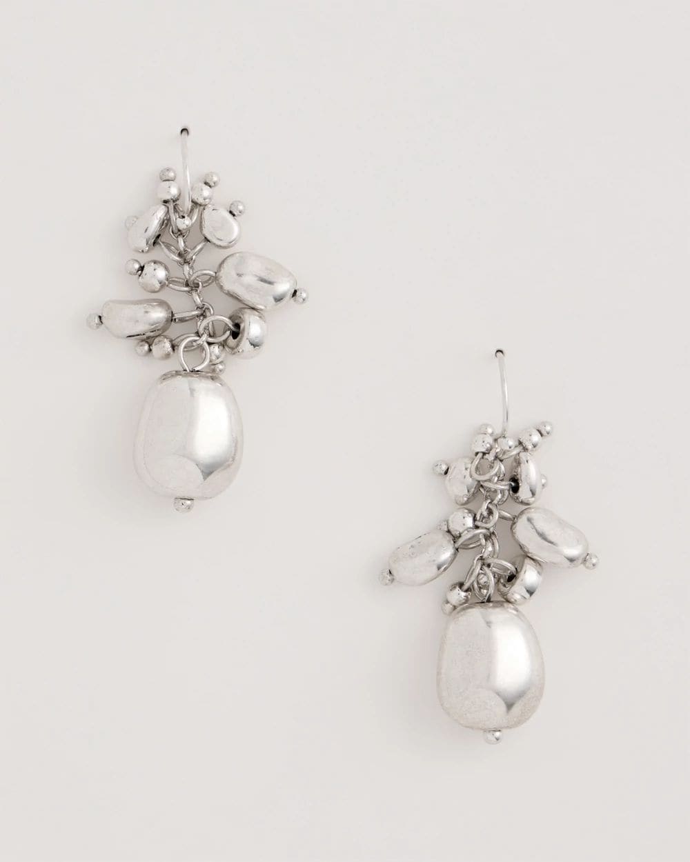 Silvertone Cluster Earrings