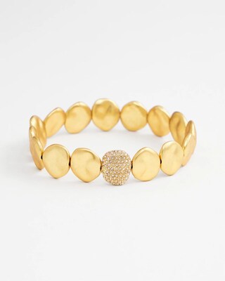Gold Tone Pavé Beaded Bracelet