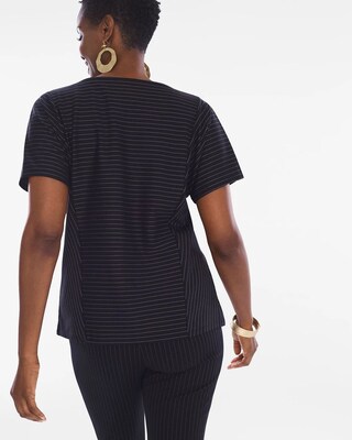 Pinstriped Ponte Tee