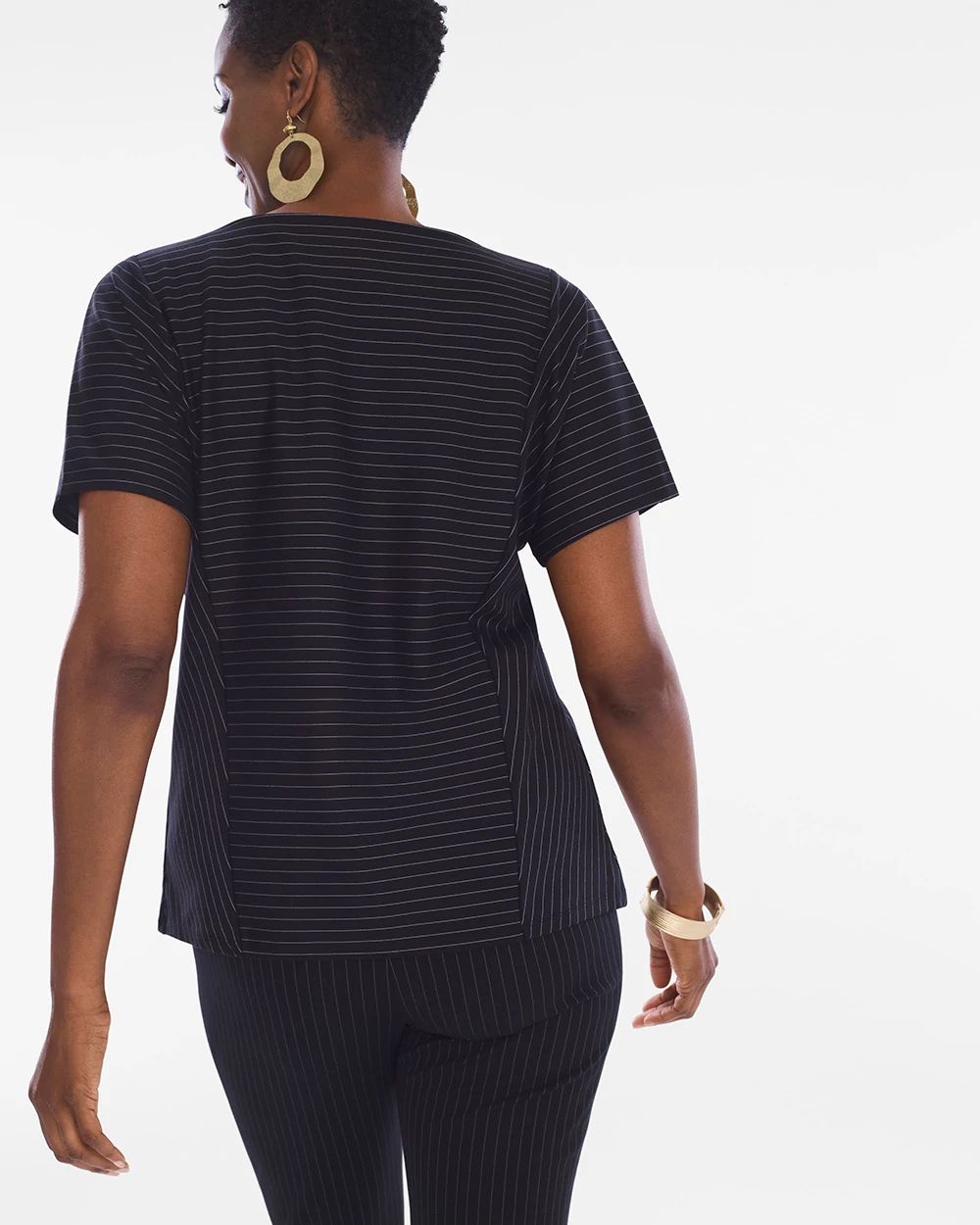 Pinstriped Ponte Tee