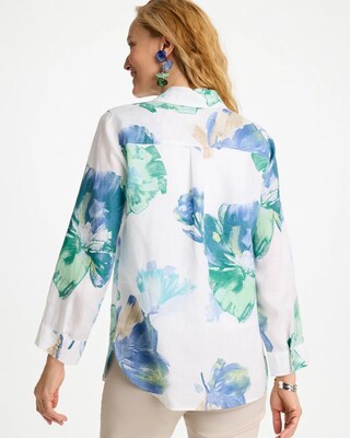 No Iron™ Printed Linen Shirt click to view larger image.