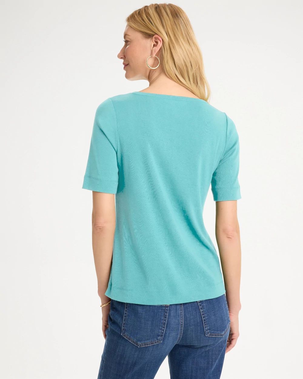 Pima Elbow Sleeve Tee click to view larger image.