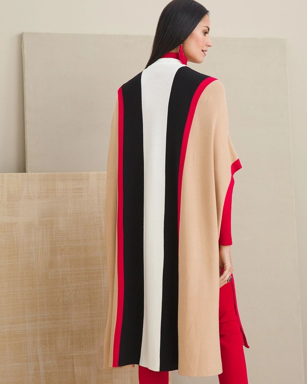 Colorblock Ruana Wrap