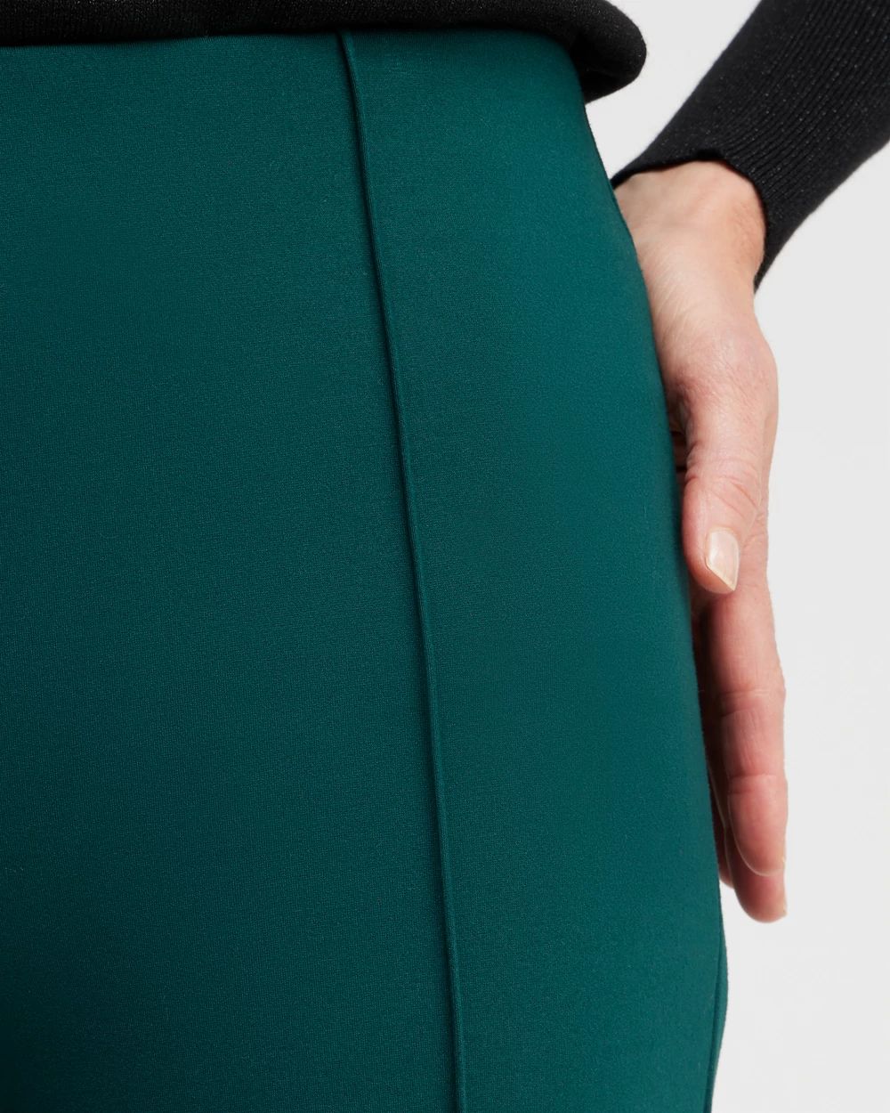 Ponte Pintuck Wide Leg Ankle Pants