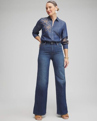 Twill Denim Eyelet Shirt