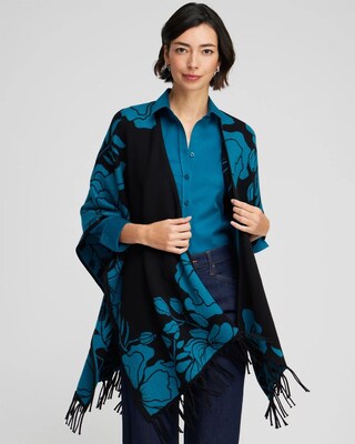Cashmere Blend Fringe Ruana