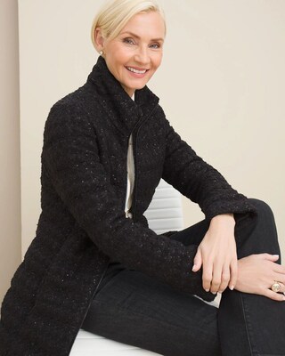 Sparkle Tweed Quilted Jacket