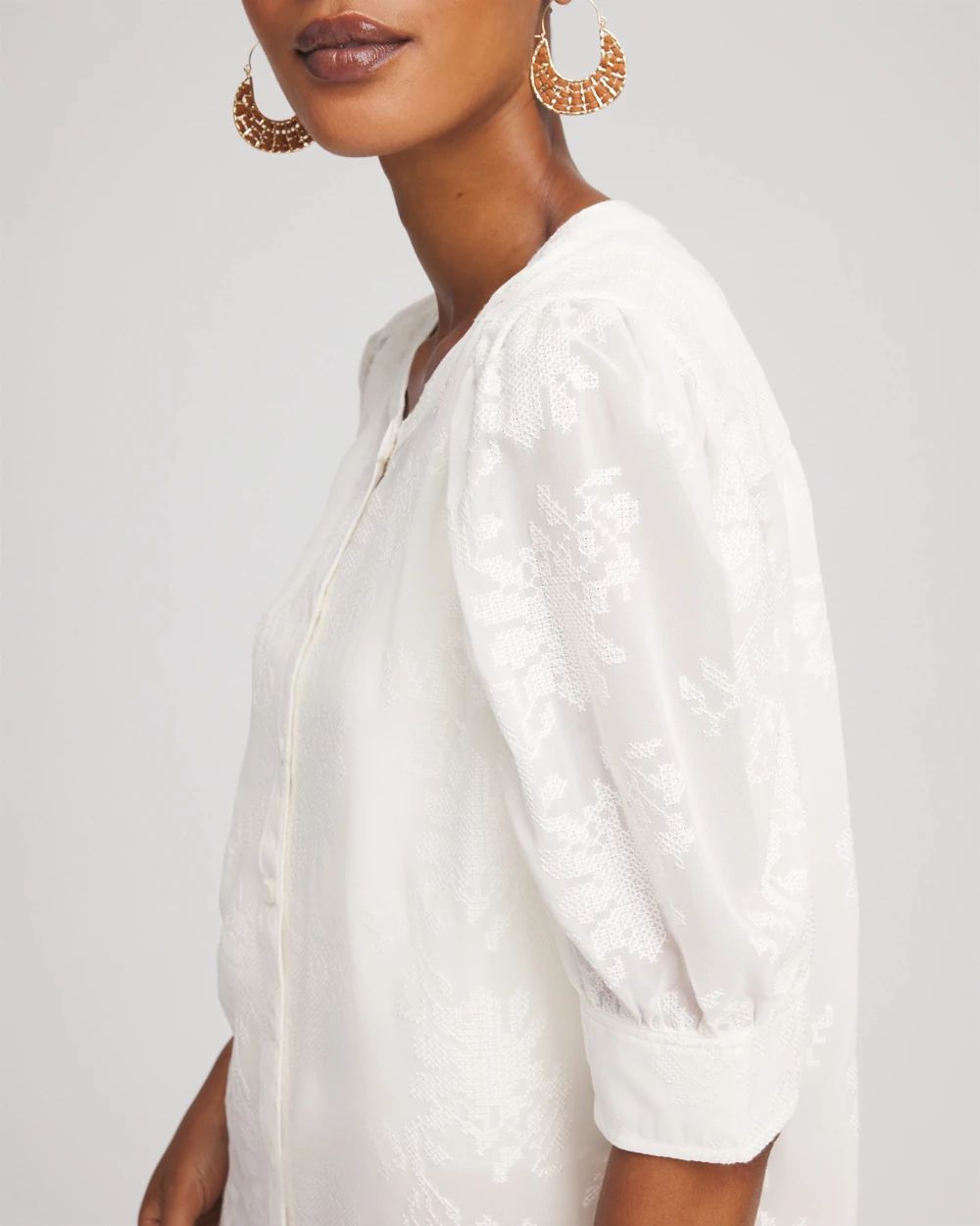 Chiffon Puff Sleeve Shirt