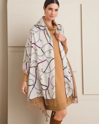 Reversible Printed-to-Cream Scarf