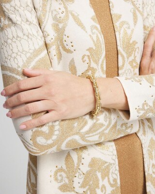 Gold Tone Pavé Link Bracelet
