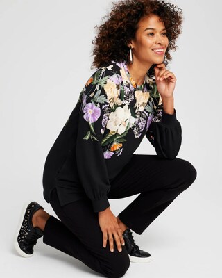 Zenergy® French Terry Floral Pullover