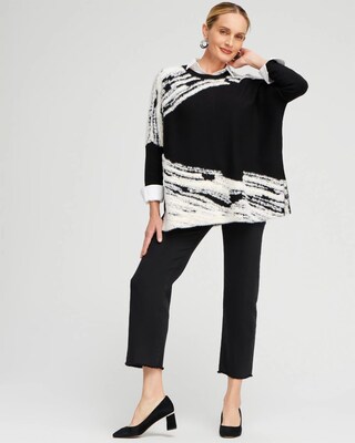 Cashmere Blend Jacquard Sweater Poncho