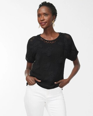 Crochet Applique Sweater