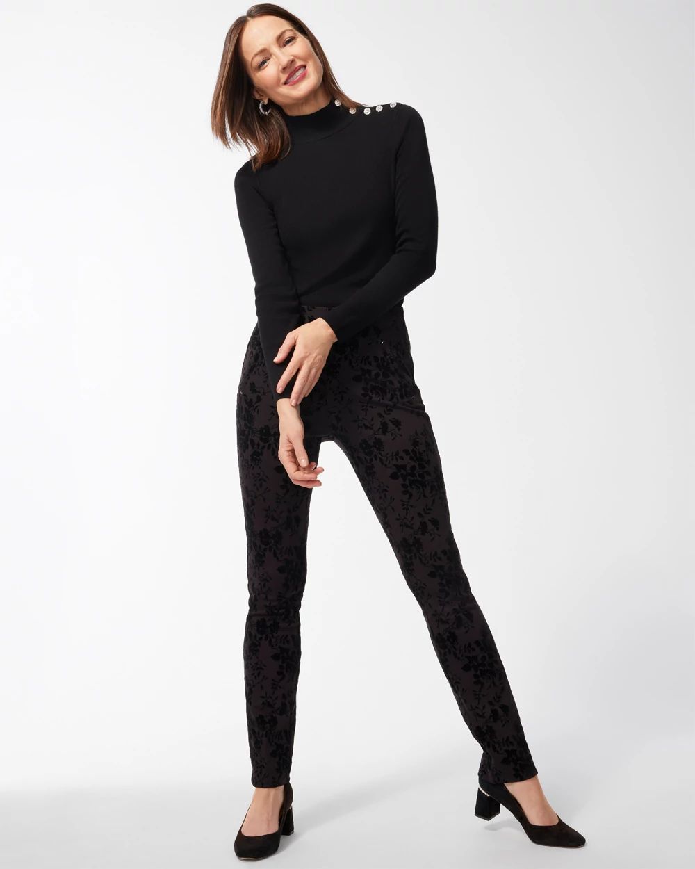 ECOVERO Jeweled Button Sweater