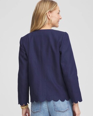Linen Scallop-Edged Jacket click to view larger image.