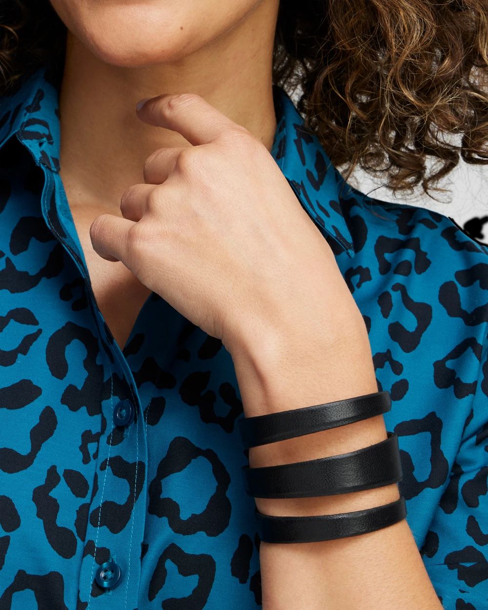 Leather Cutout Cuff Bracelet