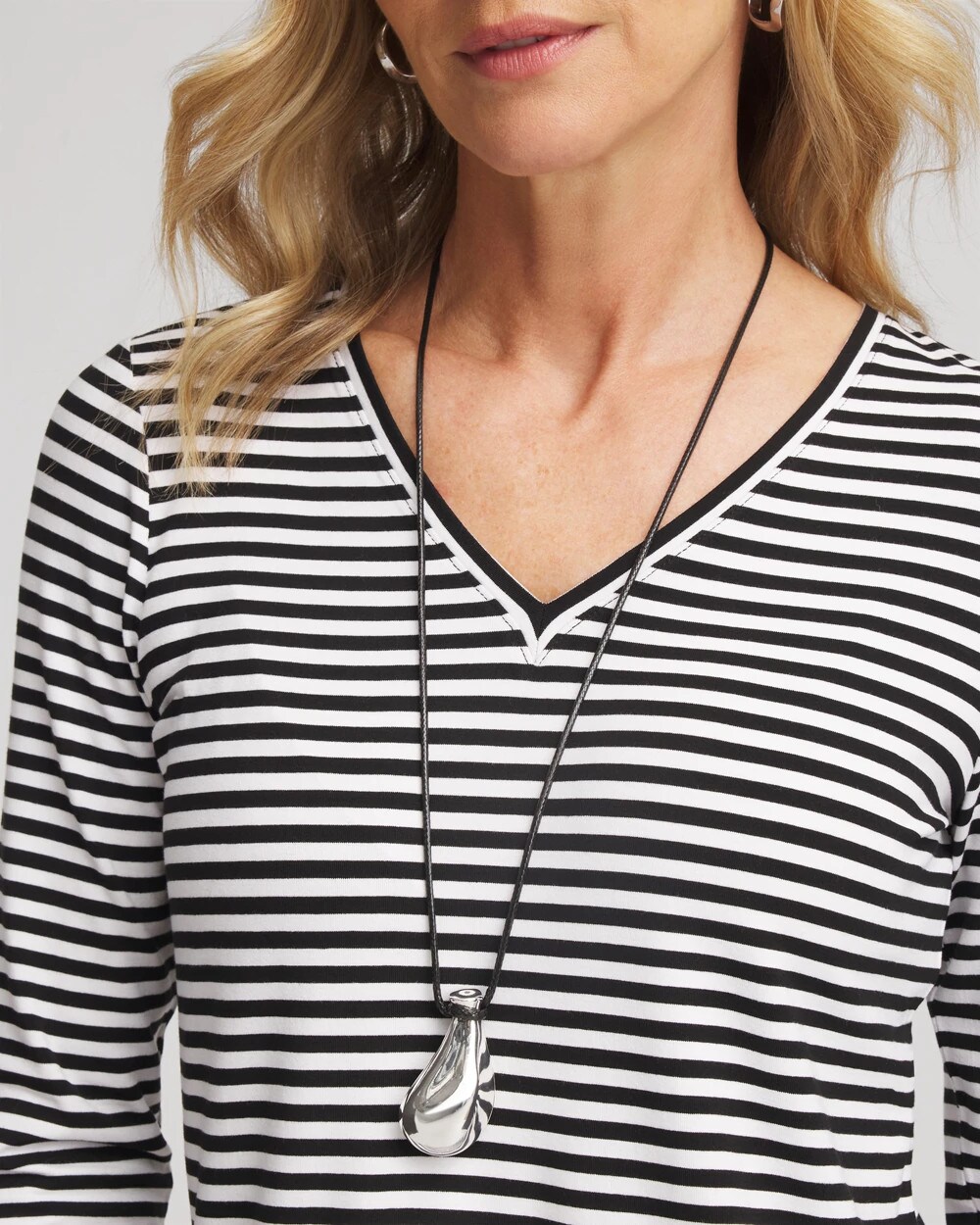 Silvertone Adjustable Pendant Necklace