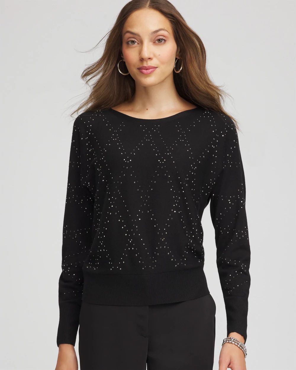 Ella Embellished Dolman Pullover Sweater