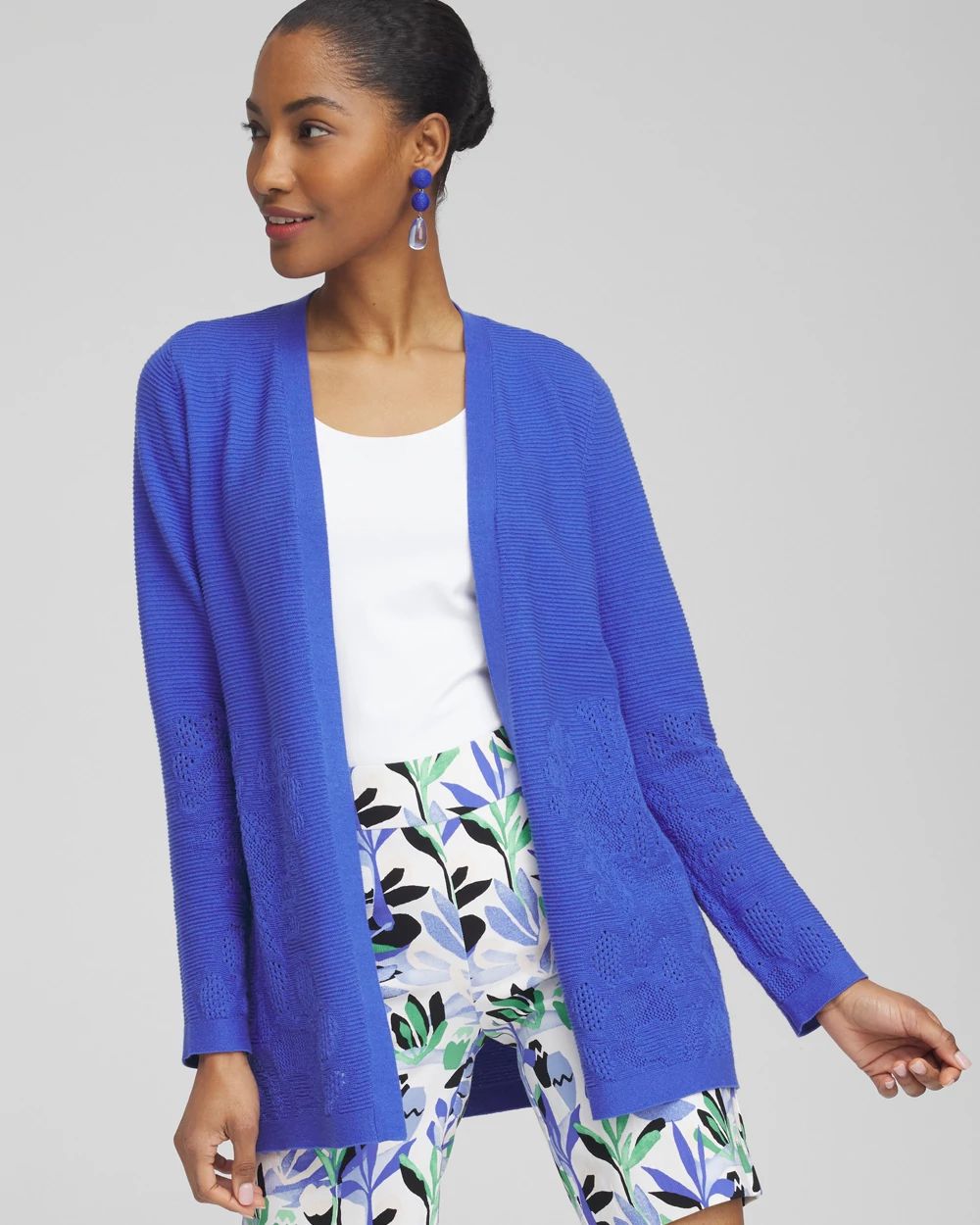 Placed Pointelle Cardigan