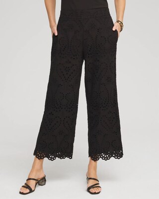 Eyelet Lace Cropped Pants
