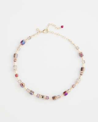 Art Deco Geo Glass Bead Short Necklace
