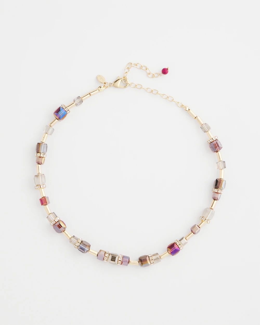 Art Deco Geo Glass Bead Short Necklace