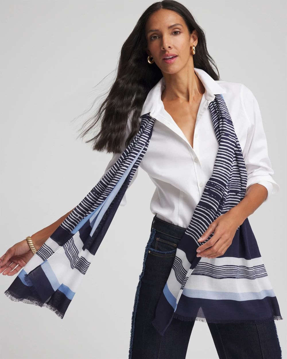 Printed Woven Oblong Scarf