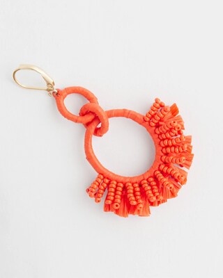 No Droop™ Orange Raffia Wrap Earrings