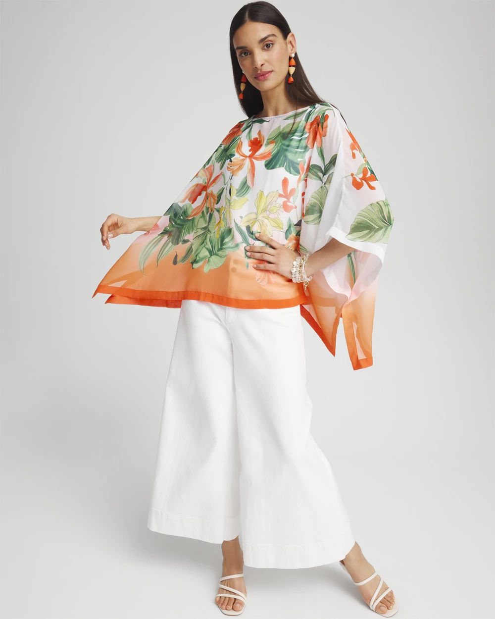 Floral Ombre Poncho click to view larger image.